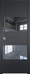 Дверь 10Е Черный матовый ст.зеркало кромка 4 стор. матовая