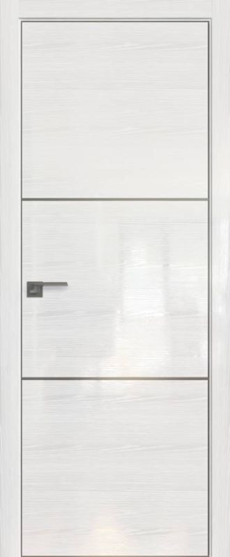 Дверь Pine White glossy  2STK AL 2000*800 (190) кромка 4 стор. хром Экспорт Eclipse