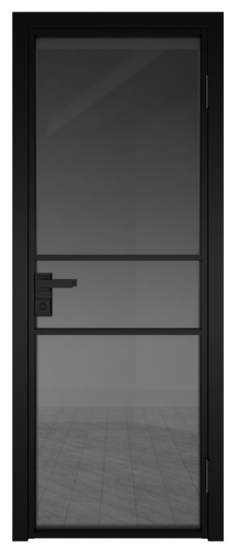 Дверь 2AG Черный матовый ст.тонированное 2000*800 (190) заглушка Черный
