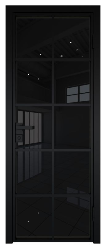 Дверь 4AG Черный матовый ст.триплекс черный 2000*800 (190) заглушка Черный