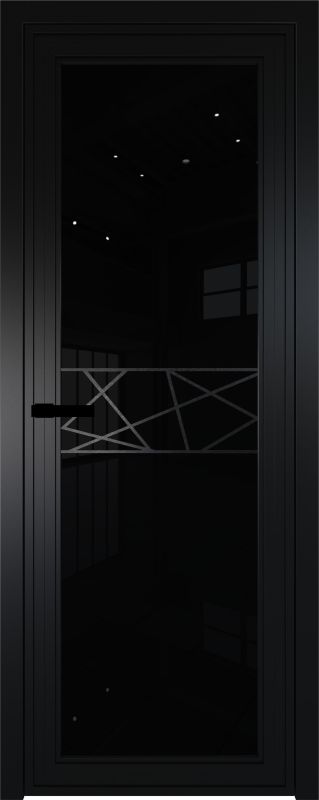 Дверь 1AGP Черный матовый Рисунок 1 ст.триплекс черный 2000*800 (190) Eclipse
