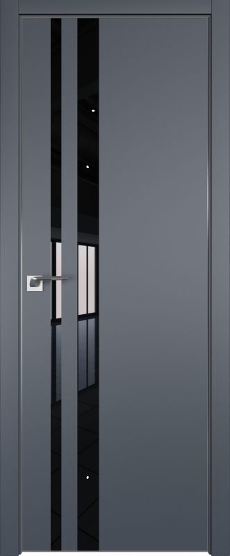 Дверь Антрацит 16Е ст.черный лак 2000*800 (190) кромка 4 стор. черная ABS Eclipse