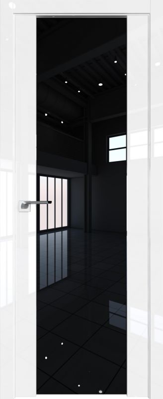 Дверь 8L Белый люкс ст.триплекс черный