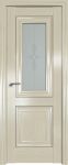 Дверь 28Х Эш ВАЙТ (белый ясень) ст.узор матовое, серебро