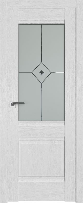 Дверь Монблан  2XN 2000*800 ст.узор матовое с прозрачным фьюзингом