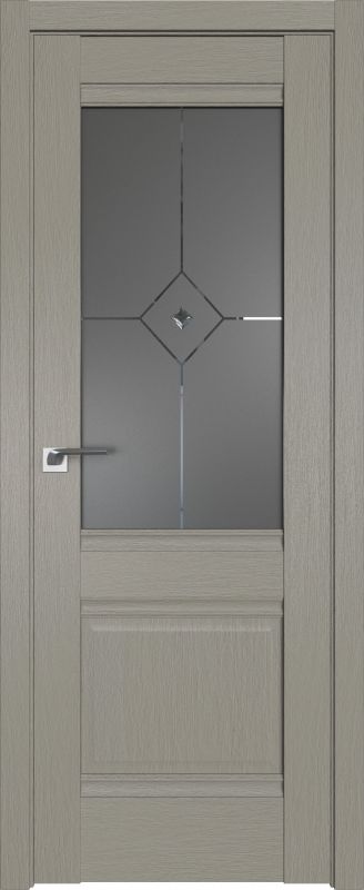 Дверь Стоун  2XN 2000*800 ст.узор графит с прозрачным фьюзингом